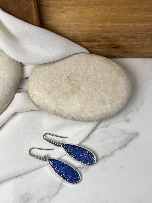 Κρεμαστό Σκουλαρίκι Tear Silver Blue