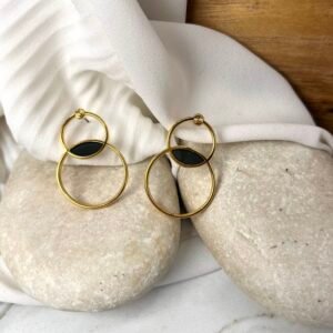 Καρφωτό Σκουλαρίκι Circles Black
