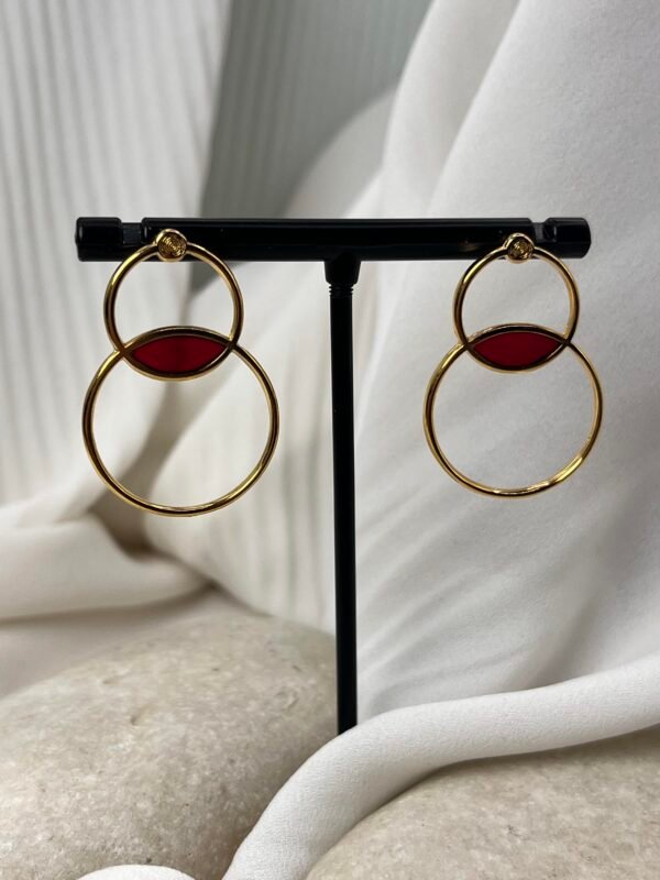 Καρφωτό Σκουλαρίκι Circles Red