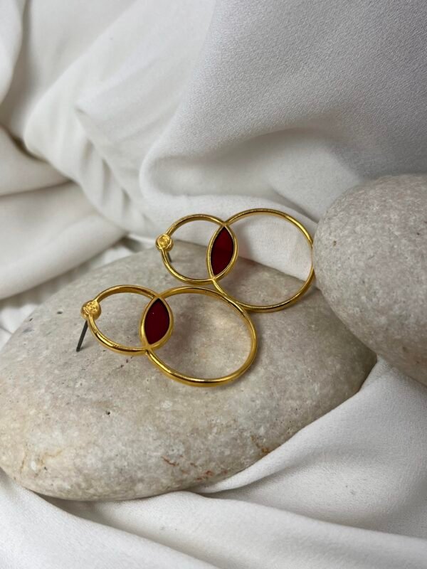 Καρφωτό Σκουλαρίκι Circles Red