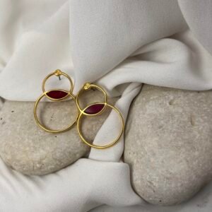 Καρφωτό Σκουλαρίκι Circles Red