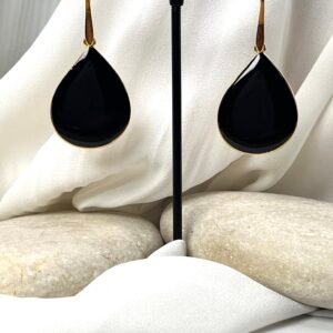 Κρεμαστό Σκουλαρίκι Drop Gold Black