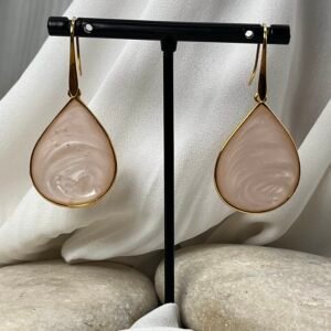Κρεμαστό Σκουλαρίκι Drop Gold Pink