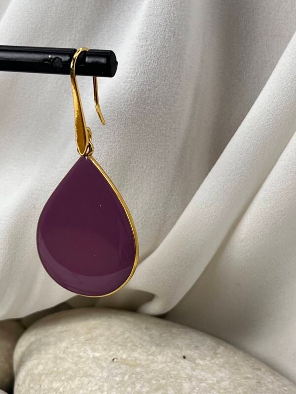 Κρεμαστό Σκουλαρίκι Drop Gold Purple
