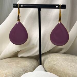 Κρεμαστό Σκουλαρίκι Drop Gold Purple
