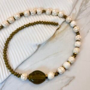 Κολιέ Howlite Olive I