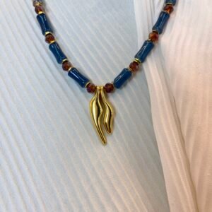 Κολιέ Vintage Blue Flames