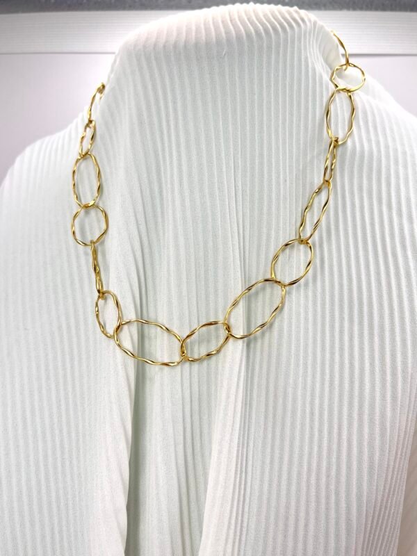 Ατσάλινο κολιέ Hammered Rings
