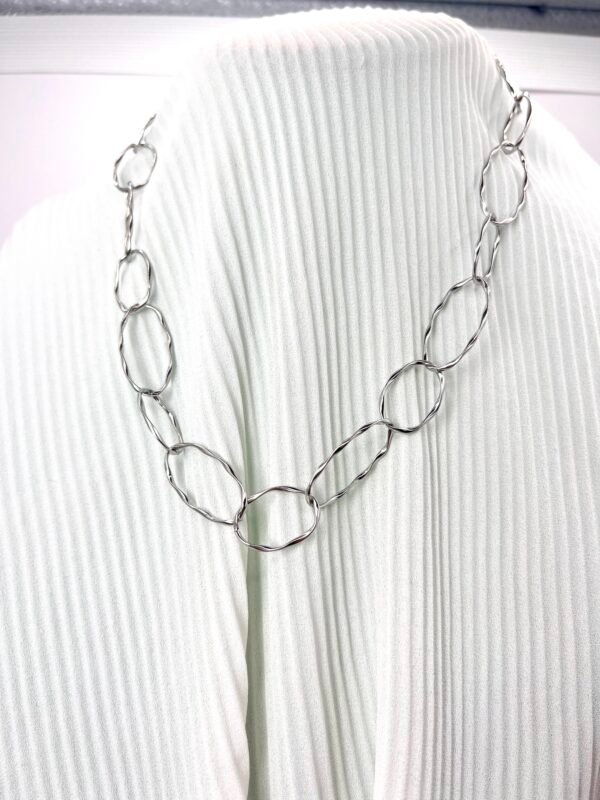 Ατσάλινο κολιέ Hammered Rings