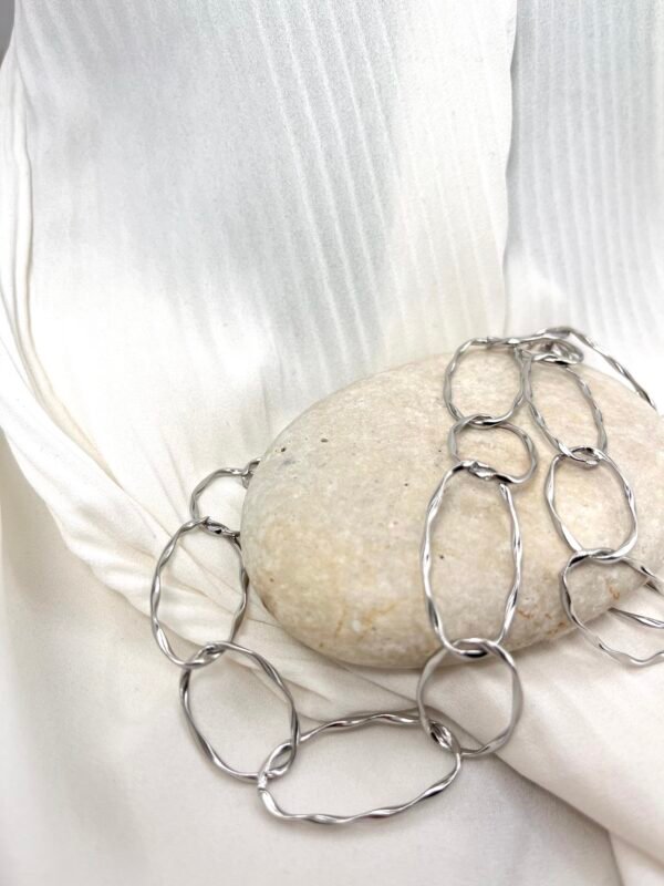 Ατσάλινο κολιέ Hammered Rings
