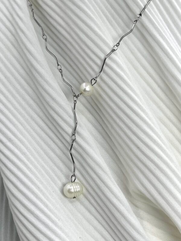 Ατσάλινο Κολιέ Silver Pearl