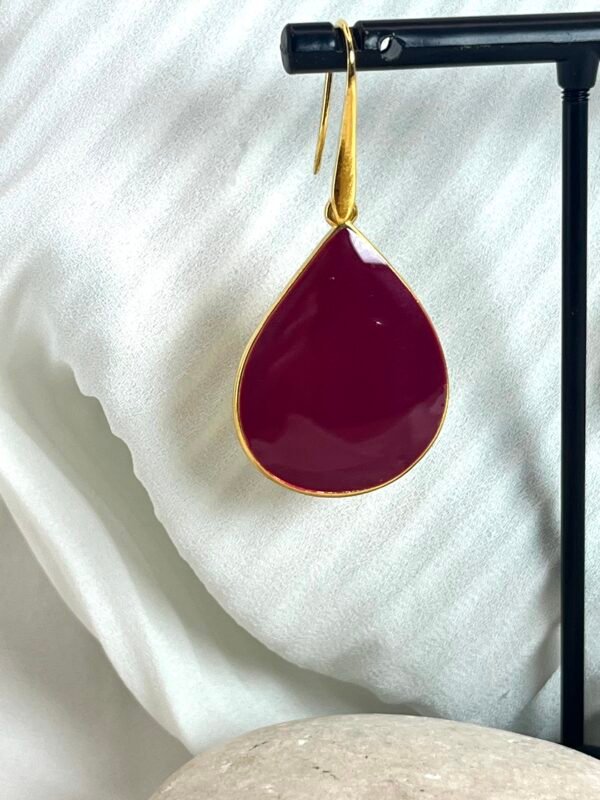 Κρεμαστό Σκουλαρίκι Drop Gold Pink