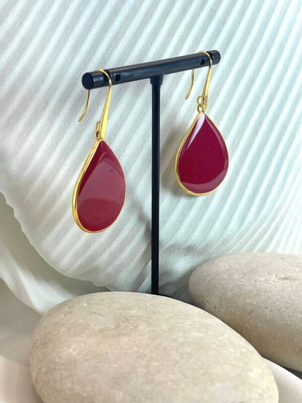 Κρεμαστό Σκουλαρίκι Drop Gold Pink