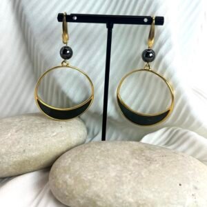 Κρεμαστό σκουλαρίκι Black Lunette