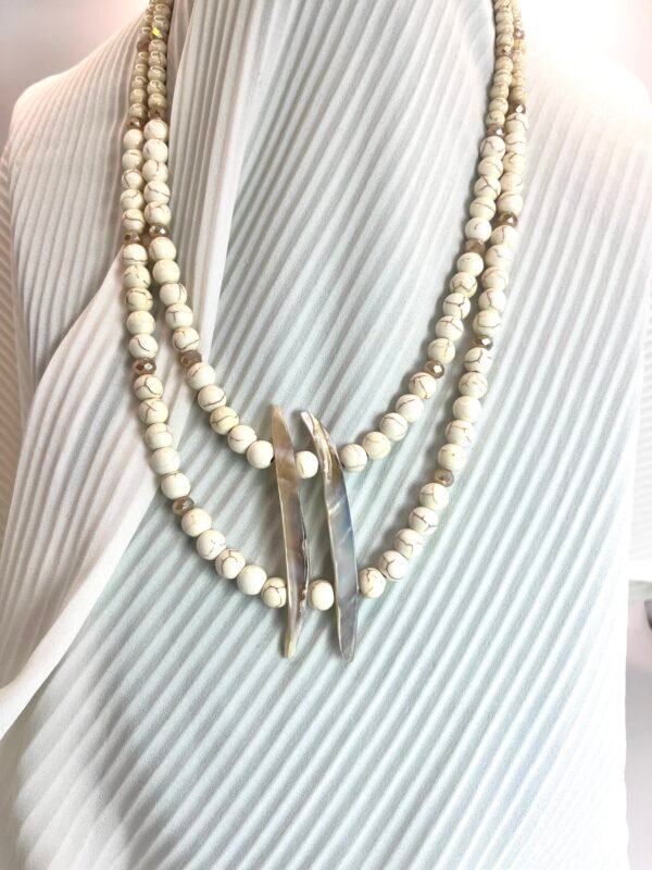 Διπλό Κολιέ Howlite Shell I