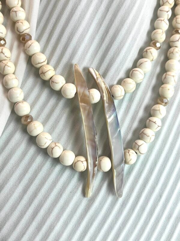 Διπλό Κολιέ Howlite Shell I