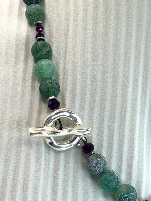 Κοντό Κολιέ Achates Green Violet