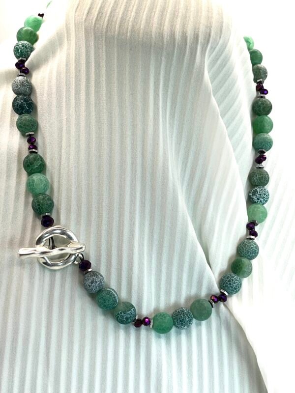 Κοντό Κολιέ Achates Green Violet