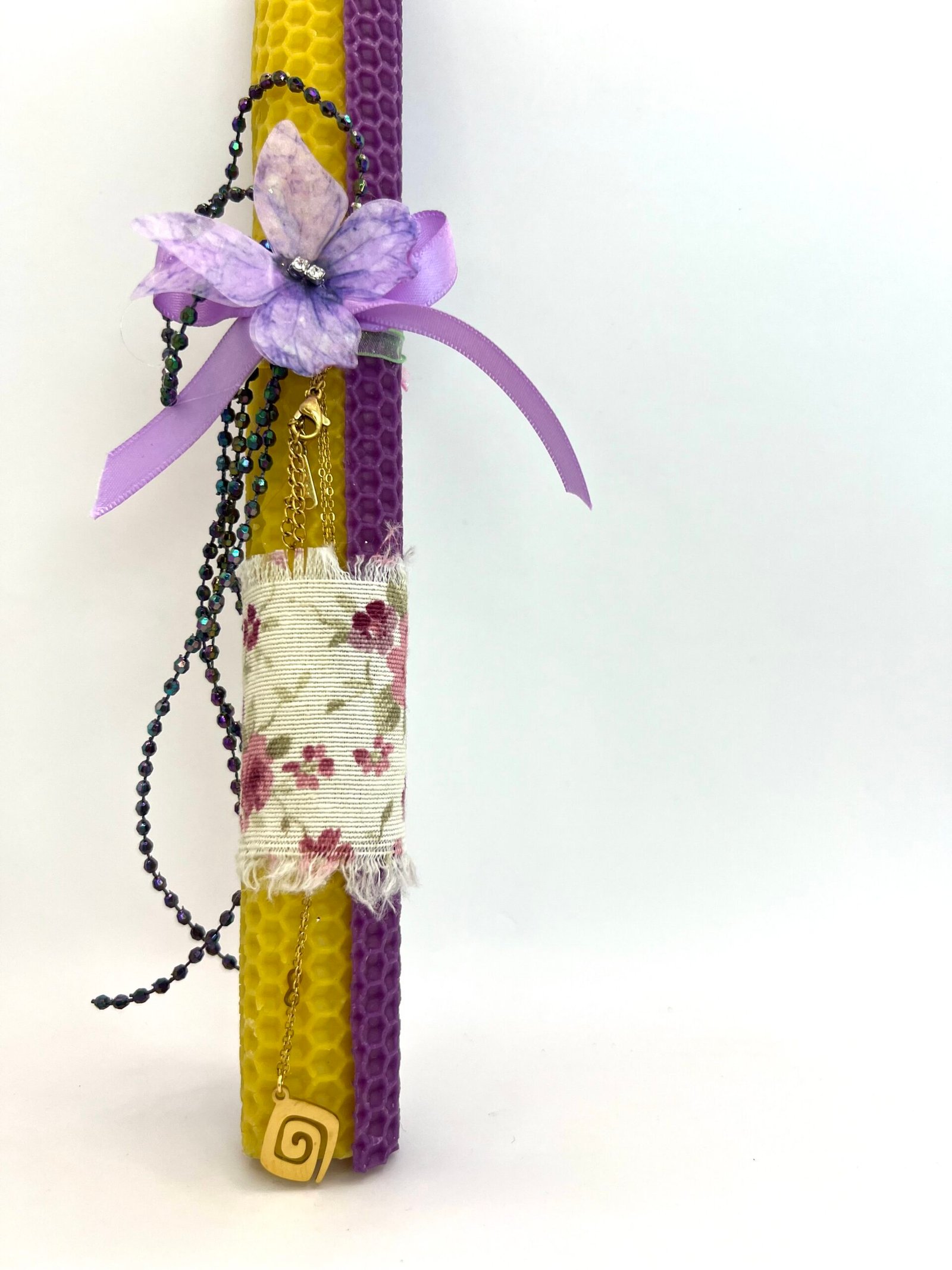 Violet Floral Speira Necklace Gold